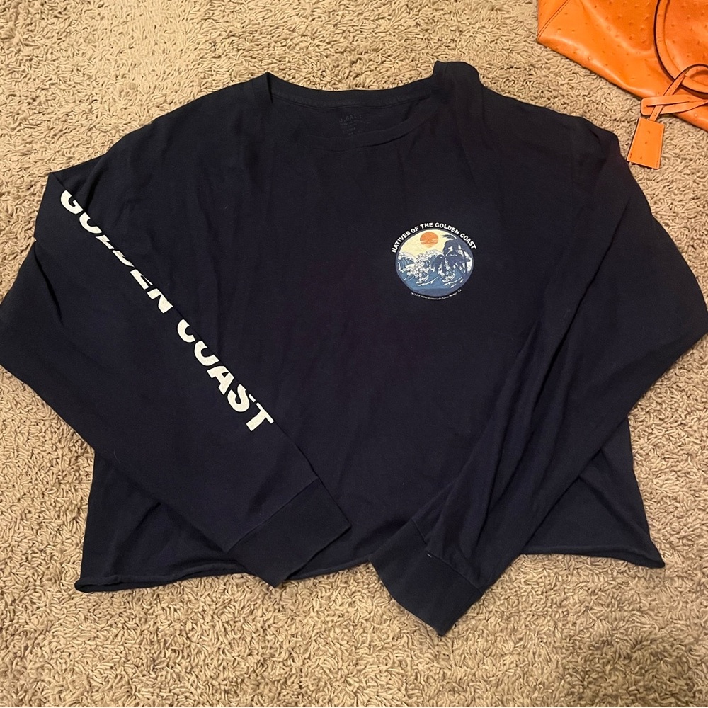 John Galt Golden Coast navy blue Long Sleeve Shirt